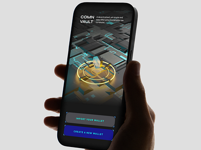 ComnVault - Crypto App Login UI blockchainui cleandesign creativelogin cryptoapp cryptodesign cyberdesign darkmode darktheme fintechui futuristicdesign hightechaesthetics interactiveui loginscreen loginui minimaldesign modernui techui uianimation userinterface visualdesign