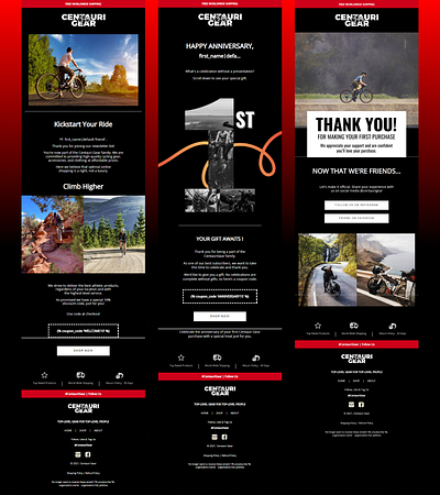 Email Designs for Bicycle Accessories Brand newsletter