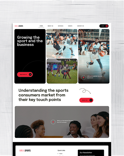 SWA Sports - Website Design brand identity illustration ui ux