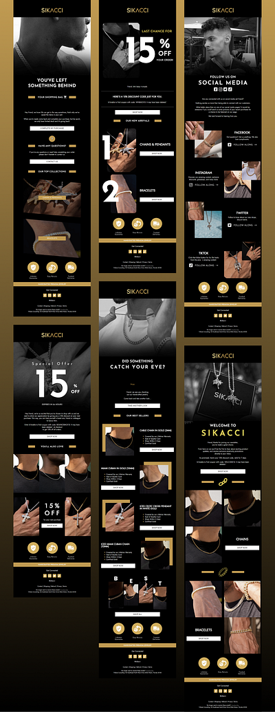 Email Designs for Jewelry Brand newsletter