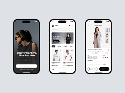 Fashion E-Commerce App app branding clean clothes clothing concept e commerce fashion app marketplace mobile mobile app modern online store simple store style ui ui design uiux ux