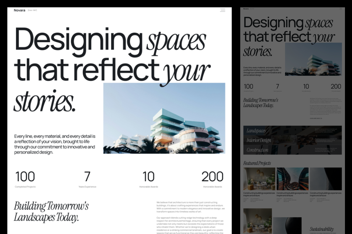 Architect Firm Website architect firm portfolio webflow website website layout wordpress