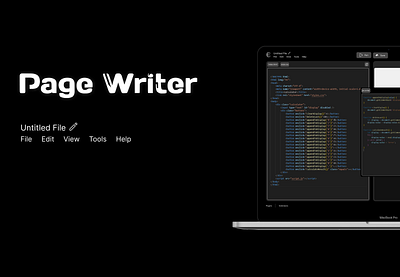 PAGE WRITER app branding dark mode design editor design figma graphic design illustration interactive design typography ui