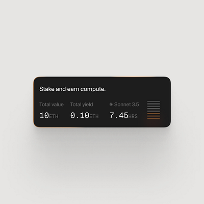 Staking Crypto for AI Compute ai app btc crypto dashboard finance mobile simple web3