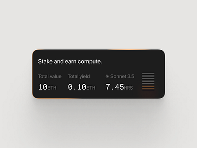Staking Crypto for AI Compute ai app btc crypto dashboard finance mobile simple web3