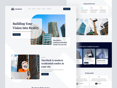 Construction Company Website UI business company construction construction website design figma hero homepage interface design landing page modern web website