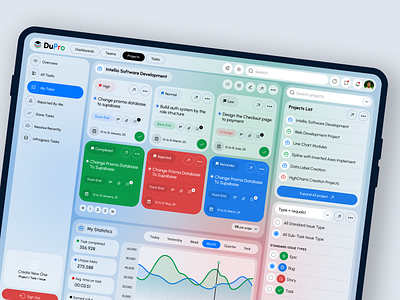 DuPro- Project Management Tool branding design figma figma design figma layout figma mockup figma prototype layout design mockup design project mangement software design tools design ui web design website concept website design website template