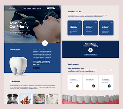 Ortho Landing Page Design figma graphic design landingpage ui ux web design