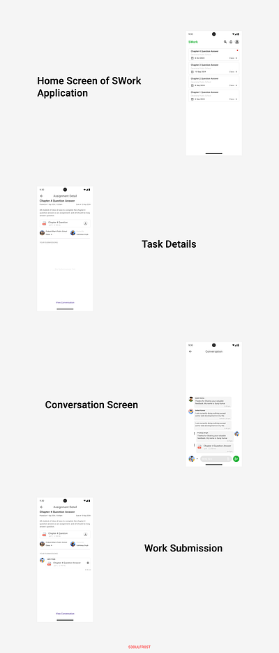 SWork Application Design - Android ui