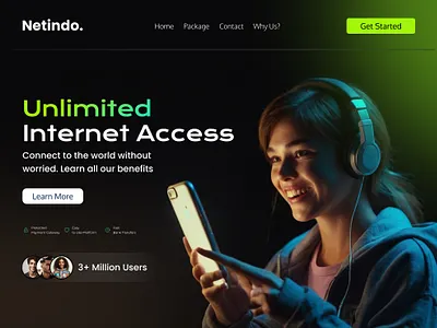 Netindo Hero Design figma hero banner landing page ui ux website