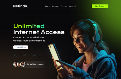 Netindo Hero Design figma hero banner landing page ui ux website