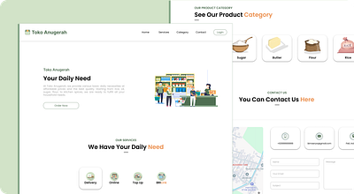 Simple Grocery Store Website Landing Page E-Commerce app design e commerce graphic design green grocery store illustration indonesia landing landing page minimalis minimalism page simple store ui ux website