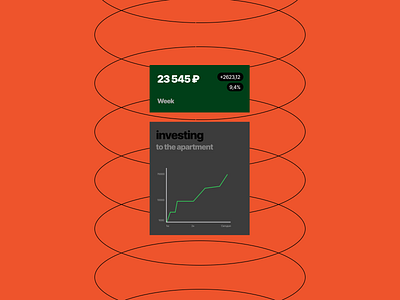 Banking widgets graphic design mobile app ui