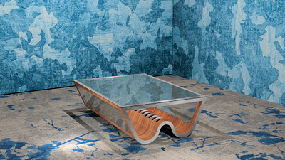 Wave table 3d graphic design interior table