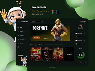 Web Game store dashboard Design adobe ps branding dashboard design design figma game design illustration landing page design mockup product design ui ui design uiux user experience user interfae web design