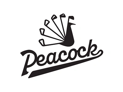 Peacock Golf Co. Logo athletic bird branding classic golf golf club golf course illustration lettering logo logo design mascot peacock retro sports swing vintage wordmark