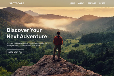 Parallax Scrolling UI design for Spotscape travel company figma parallax parallax scrolling parallax scrolling ui parallax ui travel travel agency travel ui ui ui design ui ux