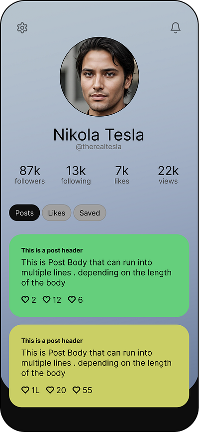 DailyUI - User Profile Page contrast creative dailyui mobile app ui