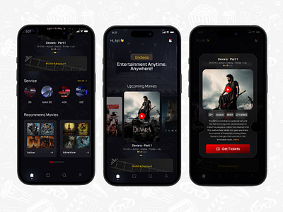 Movie Tickets Mobile App appdesign graphic design iosdesign mobileapp mobiledesign mobileui ui uidesign uiux