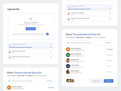 DMS Features (Upload file - Share With Others) dcoument design dms file form portal share files ui upload ux