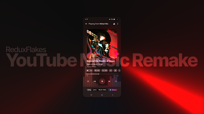 YouTube Music App Remake android app blur design graphic design material 3 material design minimal mobile app mockup modern music music player redesign typography ui ux youtube youtube music