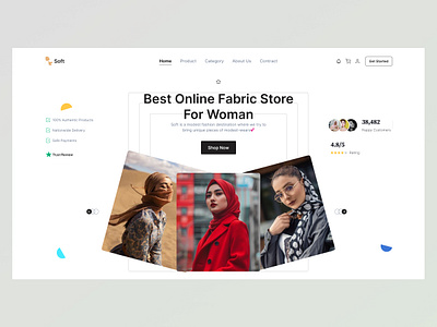 Hijab Fashion Website Hero Section Design branding clotheherosection ecommercewebsite fashionwebsite figmadesign hijabherodesign illustration inspiration productdesign ui uiuxdesign