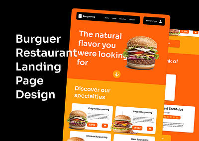 Burguer Restaurant Landing Page Design branding burguer burguer landing design burguer website design graphic design hospitality landing page landing page design marketing restaurant restaurant website restaurant website design web website website design