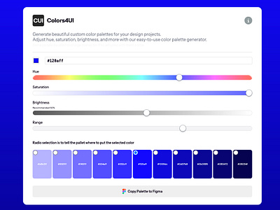 Color pallete generator - my new tool :) colors4ui.com app assign branding color design design systems figma form generator illustration pallete shares tiles tool ui web webdesign webflow