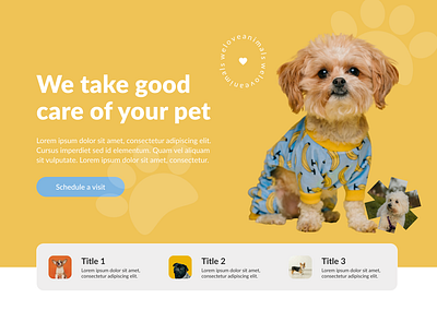 Pet website- Hero section graphic design ui