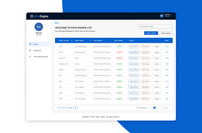 Data Engine - Web Portal ui