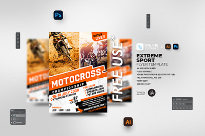 Extreme Sport Flyer aam360 aam3sixty adventure bike race tournament branding concept daredevil adventure downhill event flyers extreme challenge fearless athletes flyer template high intensity sports illustration motocross championship outdoors extreme sports sports flyer thrill seekers dream ultimate competition