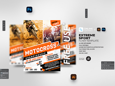 Extreme Sport Flyer aam360 aam3sixty adventure bike race tournament branding concept daredevil adventure downhill event flyers extreme challenge fearless athletes flyer template high intensity sports illustration motocross championship outdoors extreme sports sports flyer thrill seekers dream ultimate competition