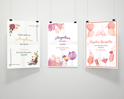 Bachelorette Party Welcome Posters design graphic design illustrator poster vector vectors