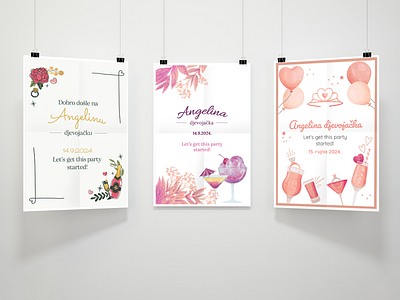 Bachelorette Party Welcome Posters design graphic design illustrator poster vector vectors