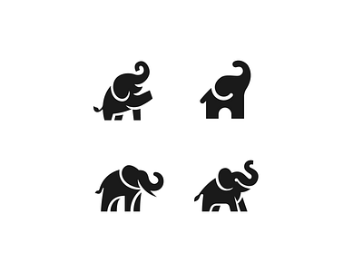 TUSKO black design elephant logo minimal negative space tusk white