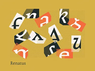 Renatus collage graphic design typography