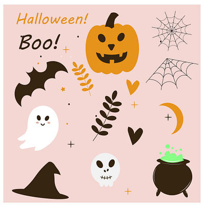 Vector illustration of Halloween elements