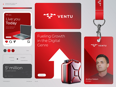 VENTU Branding alhasan.creation alhasantoru brand guidelines brand identity brand sign brand value branding design digital marketing graphic design identity illustrator logo logo design logo designer marketing minimalist red logo social ventu