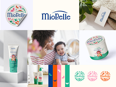 Miobelle Second Visual Concept adobe illustrator baby branding cartoon character design cream cute design graphic design healthcare illustration kids label lion logo packaging design skincare stickers vector visual brand identity