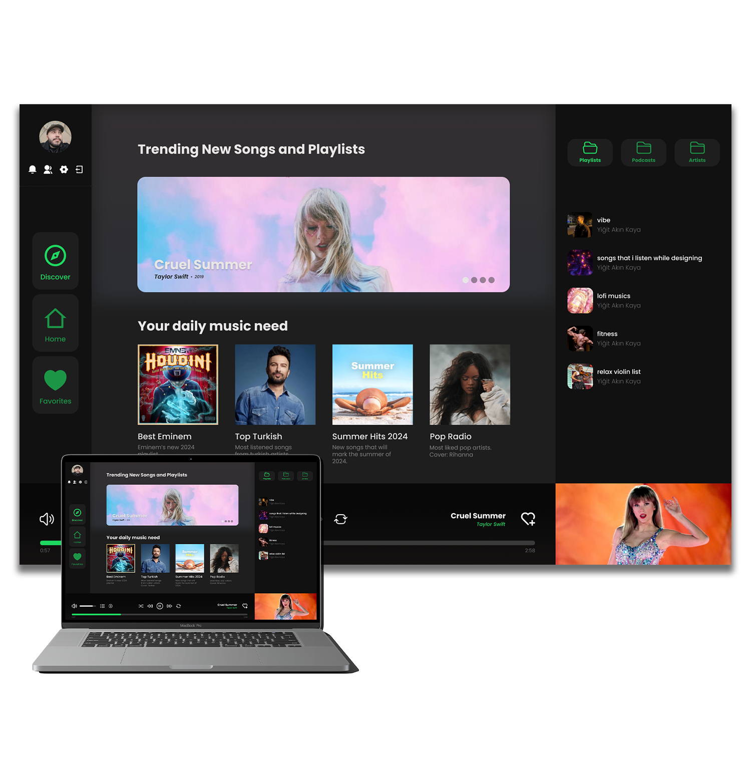 Spotify UI Redesign Concept by Yiğit Akın Kaya on Dribbble