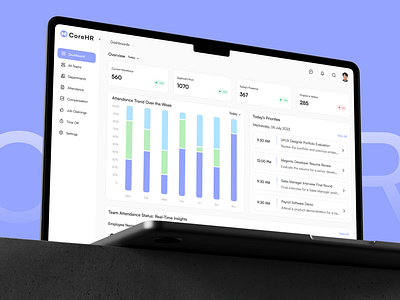 CoreHR - HR Management System branding clean design crm system dashboard hr hr management purple trending design ui