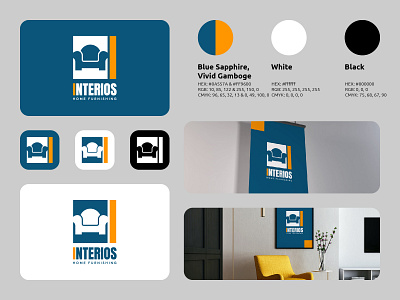 INTERIOS Logo branding business furniture home furnishings house logo logos mockup modern simple