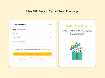 Sign Up Form | Crypto Coin Website bitcoin challenge crypto daily ui design form idea nft sign up ui user interface web ui