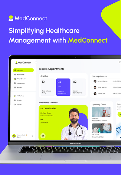 MedConnect - Healthcare Management Portal best website design branding casestudy clean design dashboard doctors green healthcare hospital medical patient managment patientcare simple design trending design webapp