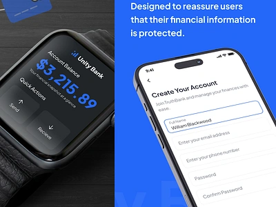 Unity Bank App - Account Creation account creation banking app branding fintech app iwatch design onboading flow signup ui ux design