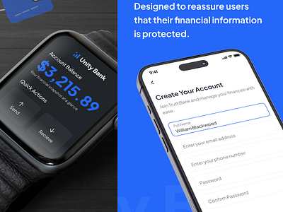 Unity Bank App - Account Creation account creation banking app branding fintech app iwatch design onboading flow signup ui ux design