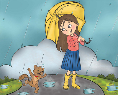 "Rainy Day Schemes" 2d art 2d illustration artwork background design character design children book illustrtions digital art illustration kids illustration