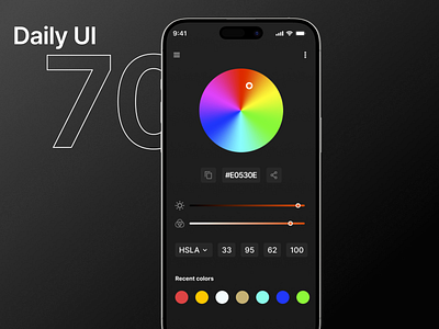 Designed a color wheel UI screen design product design ui ux