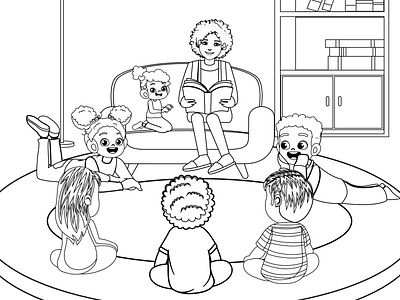 Kids Coloring Book bw art coloring book illustration illustrator kids book