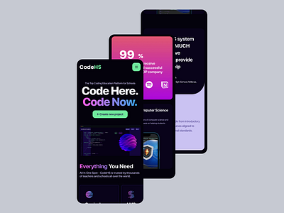 Code HS presentation adaptive layout dev web development web development website figma design home page design landing design landing page design mobile friendly modern webside responsive design top website design ui ui design ux ux design web design inspiration web design portfolio web responsive webdesign